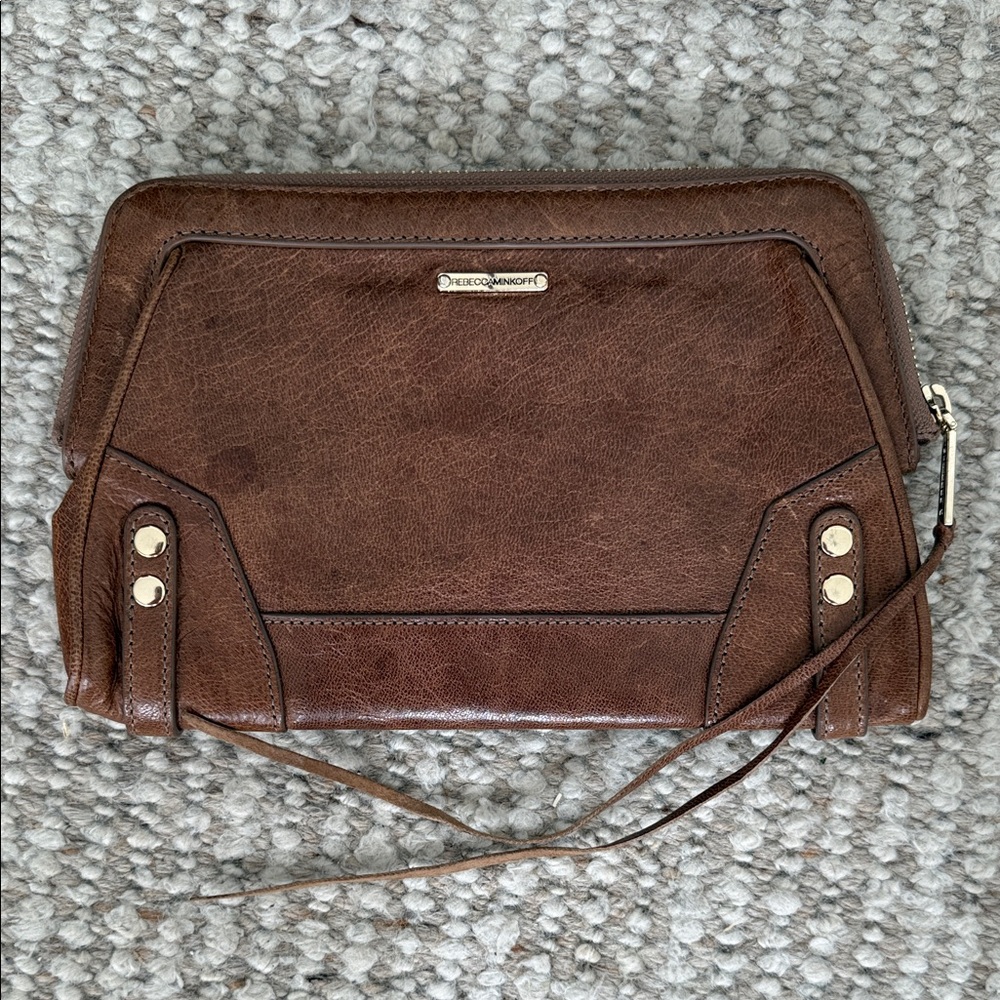 Rebecca Minkoff Rich Brown Leather Clutch